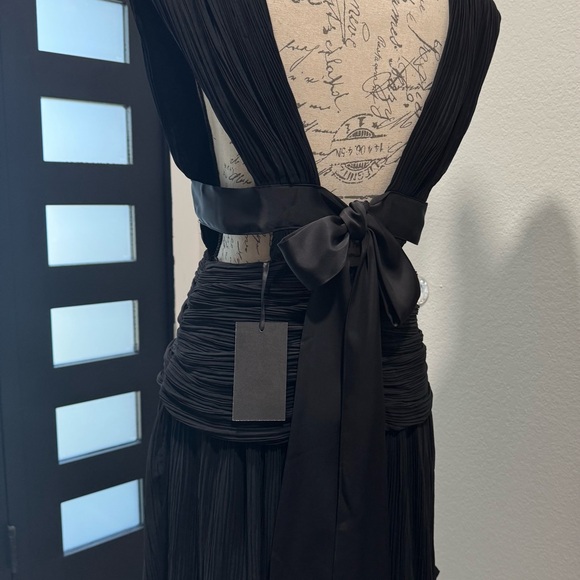 Elegant Black Pleated Dress - Picture 4 of 5